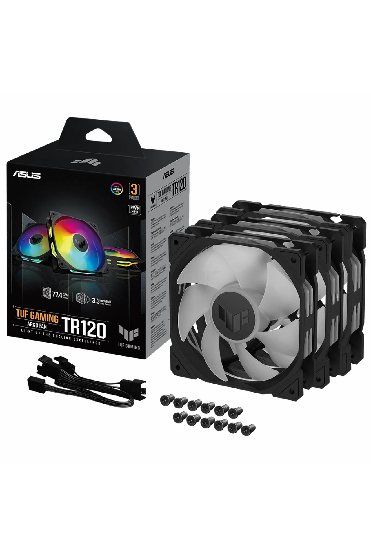 Asus TUF TR120 ARGB 120mm Siyah 3’lü Kasa Fanı