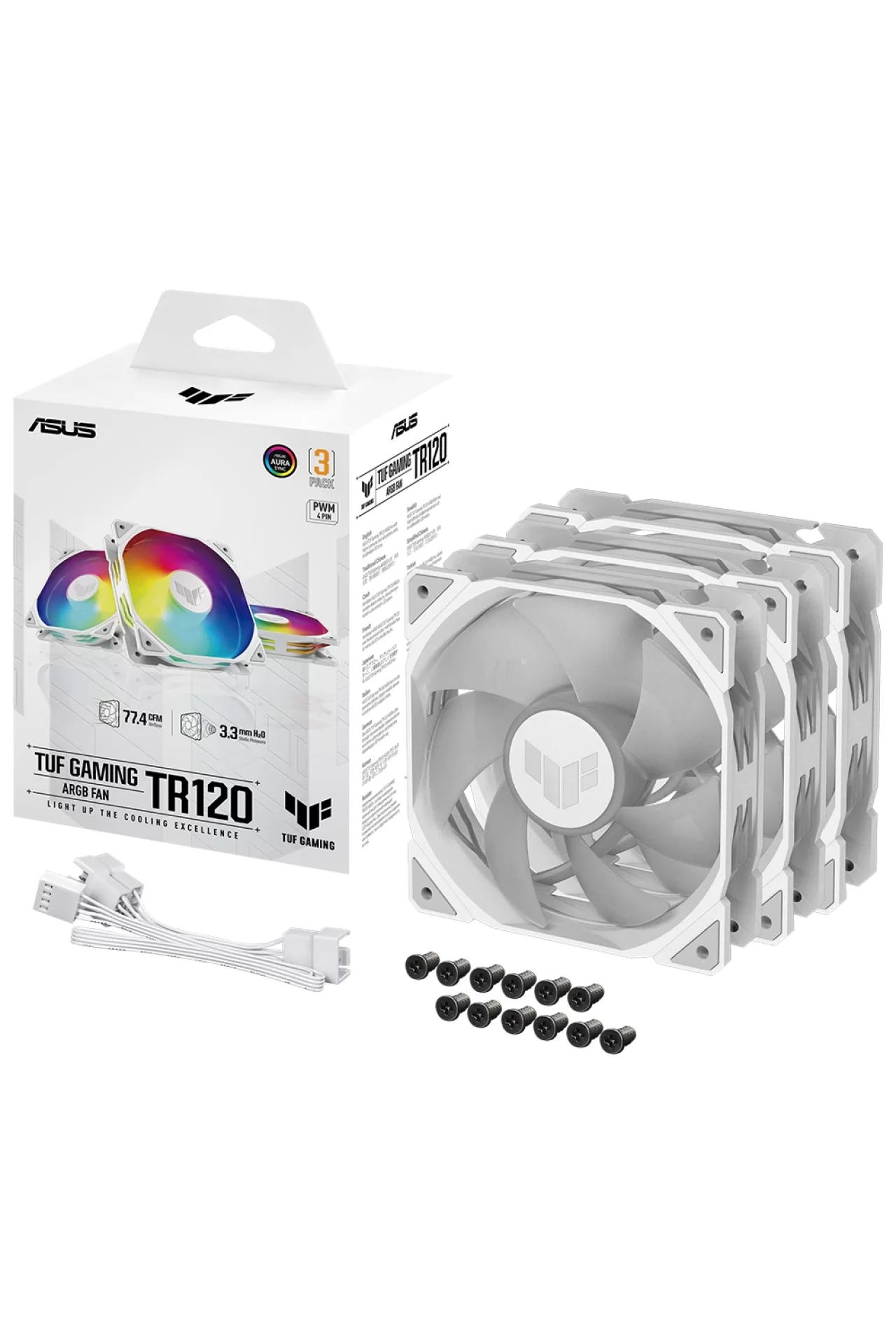 Asus TUF TR120 ARGB 120mm Beyaz 3’lü Kasa Fanı
