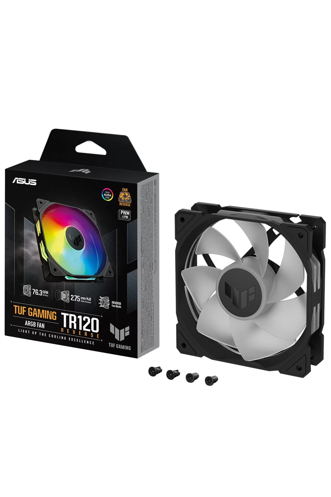 Asus TUF TR120 Reverse ARGB 120mm Siyah 3’lü Kasa Fanı