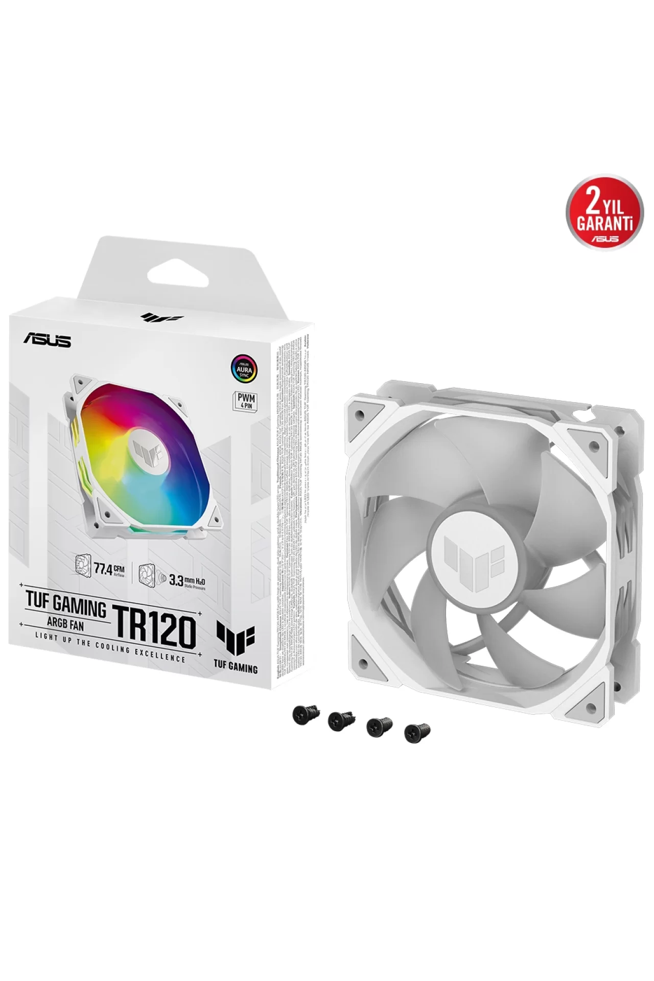 Asus TUF TR120 ARGB 120mm Beyaz Kasa Fanı