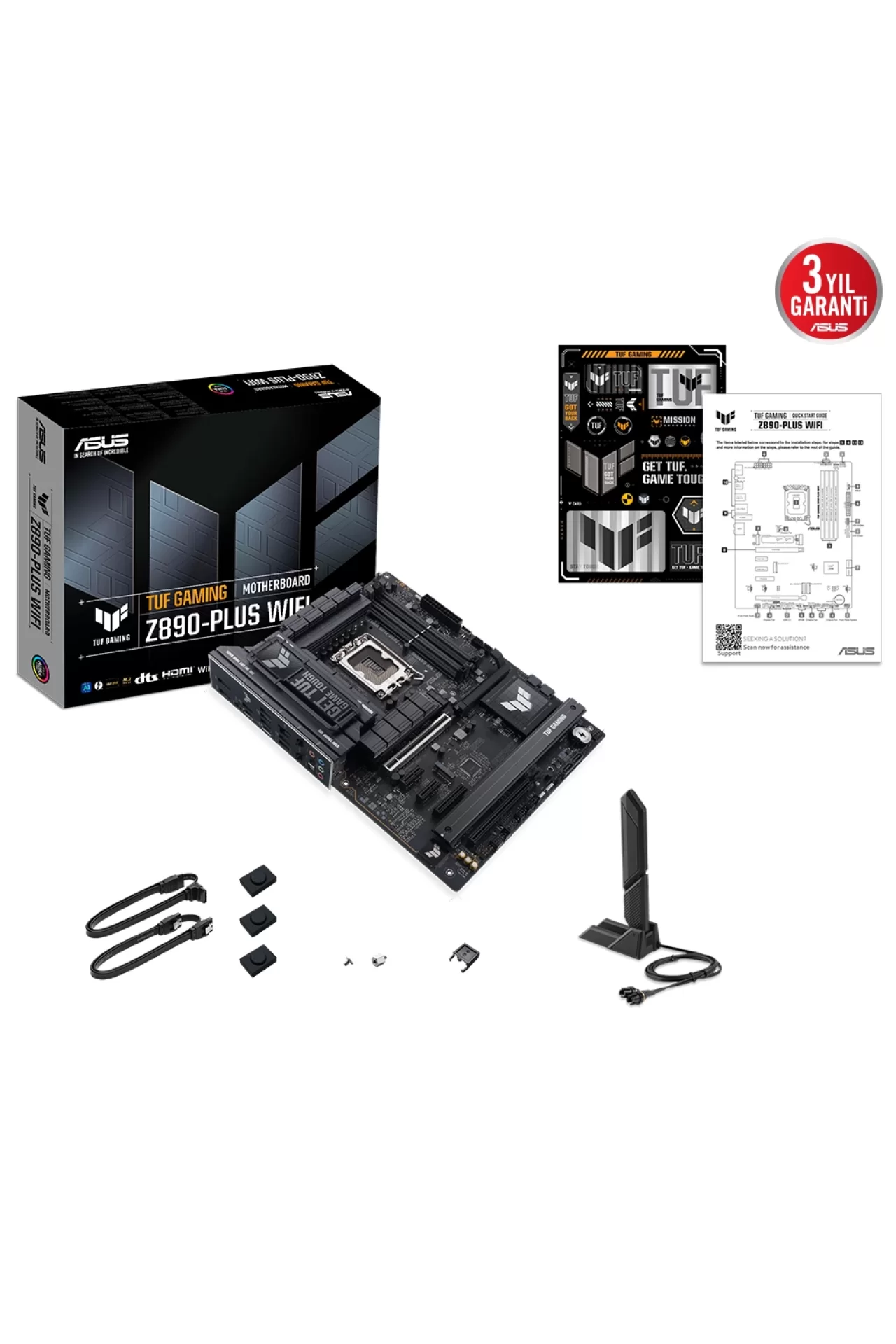 Asus TUF Gaming Z890-Plus WiFi 9066MHz (OC) DDR5 Soket LGA1851 M.2 HDMI DP ATX Anakart