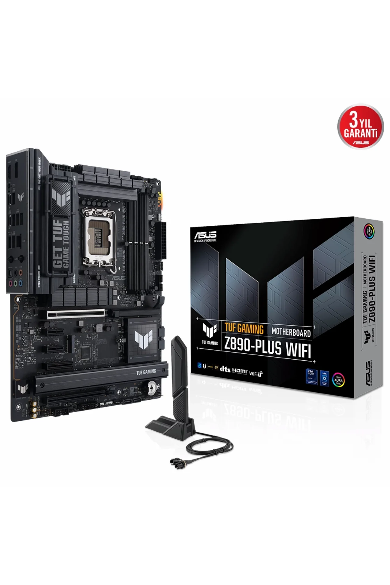 Asus TUF Gaming Z890-Plus WiFi 9066MHz (OC) DDR5 Soket LGA1851 M.2 HDMI DP ATX Anakart