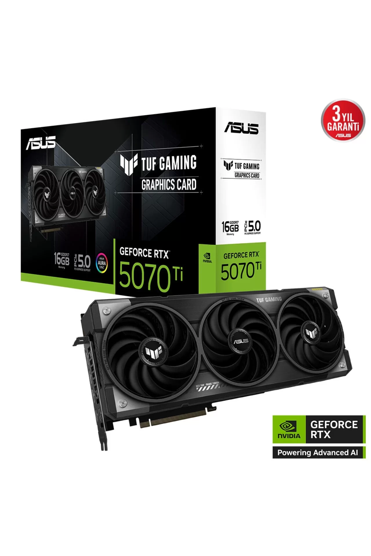 Asus TUF RTX5070TI 16G Gaming RTX 5070 16 GB Ekran Kartı