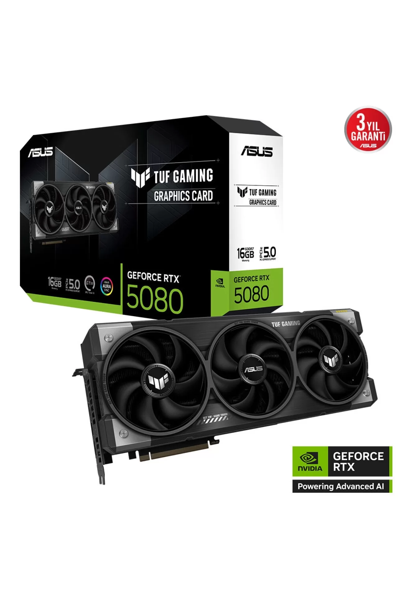 Asus TUF Gaming GeForce RTX 5080 16GB GDDR7 256 Bit DLSS 4 Ekran Kartı