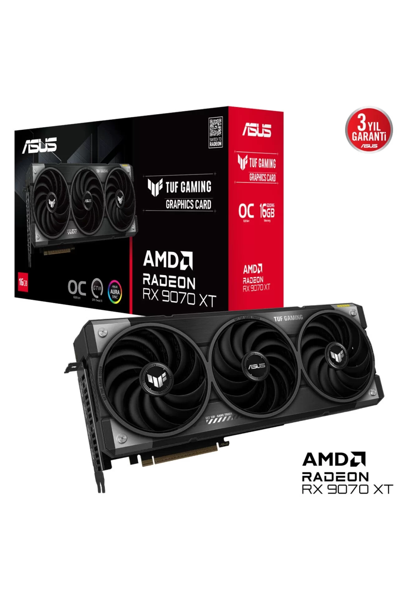 Asus TUF Gaming Radeon RX 9070 XT OC 16GB GDDR6 256 Bit Ekran Kartı