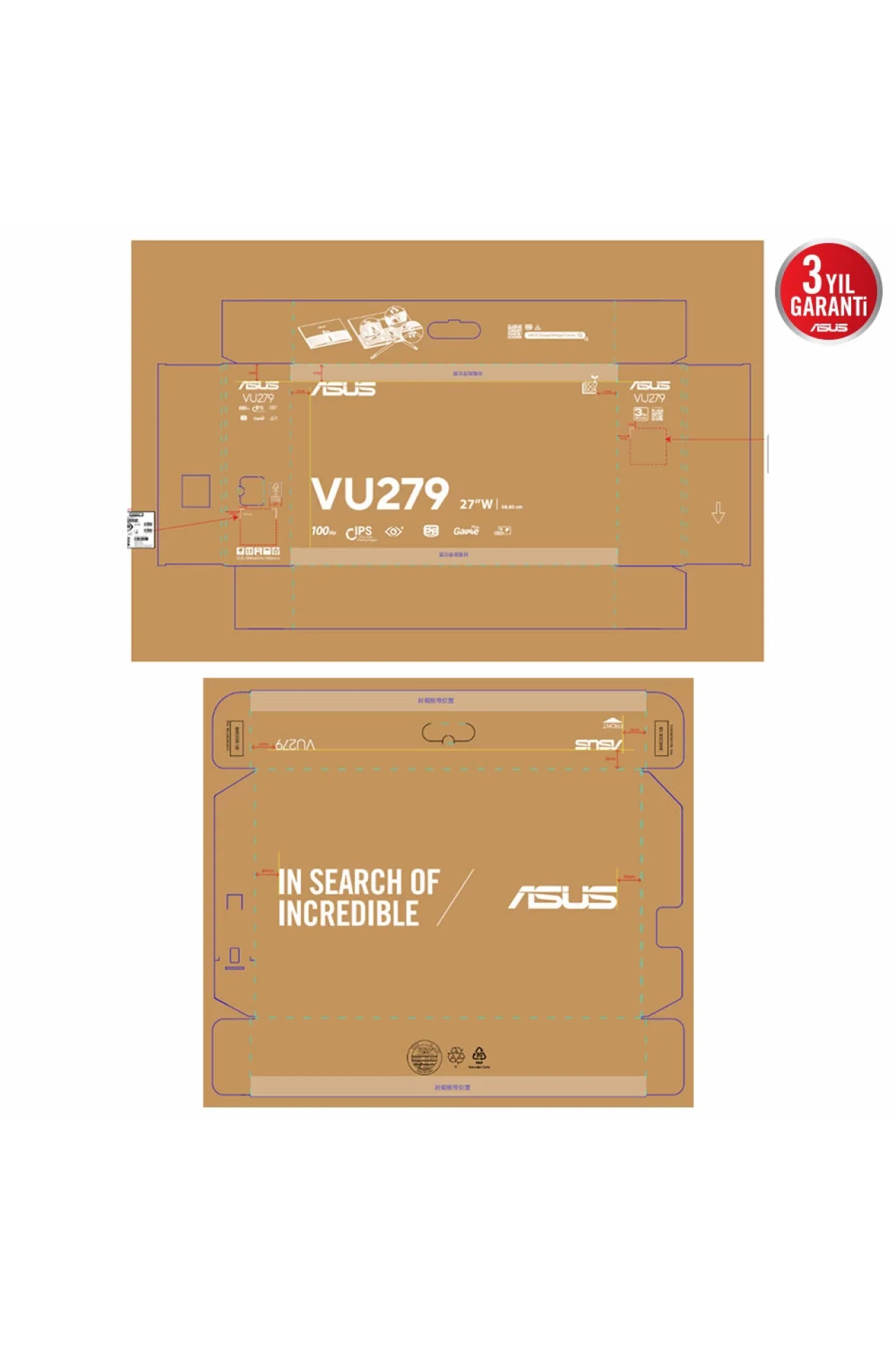 Asus VU279CFE-G 27 inç 100Hz 1ms Full HD Adaptive Sync IPS Monitör