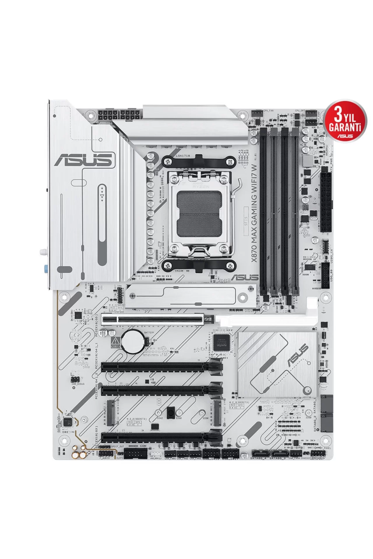 Asus X870 Max Gaming WIFI7 W 8000MHz (OC) DDR5 AM5 Soket M.2 HDMI USB4 ATX Anakart