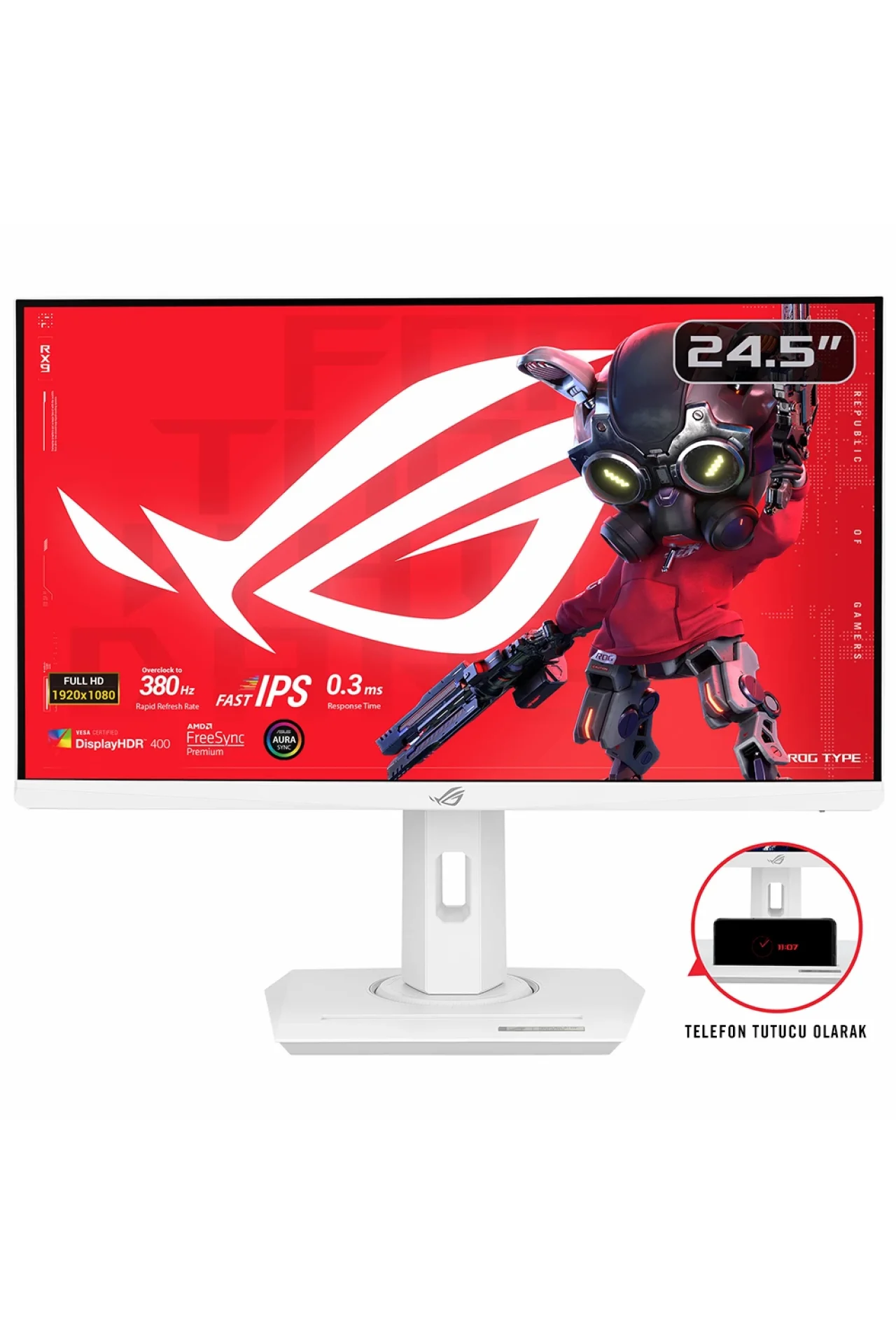 Asus ROG Strix XG259QNG-W 24.5 inç 380Hz 0.3ms IPS LED FHD Gaming Monitör Beyaz