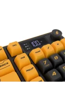 Hawk Gaming HK258 Membrane LCD RGB Kablosuz/Bluetooth Cyber Sarı Siyah Full Türkçe Gaming Klavye