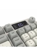 Hawk Gaming HK258 Membrane LCD RGB Kablosuz/Bluetooth Kırmızı Haki Full Türkçe Gaming Klavye