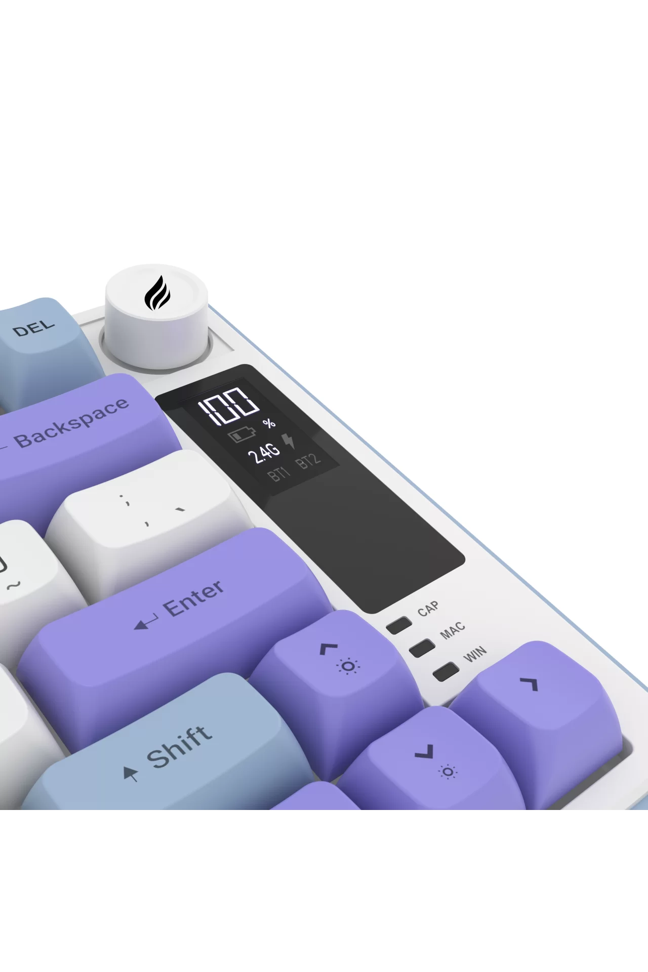 Hawk Gaming HK255 Membrane LCD RGB Kablosuz/Bluetooth Mavi Mor %75 Türkçe Gaming Klavye