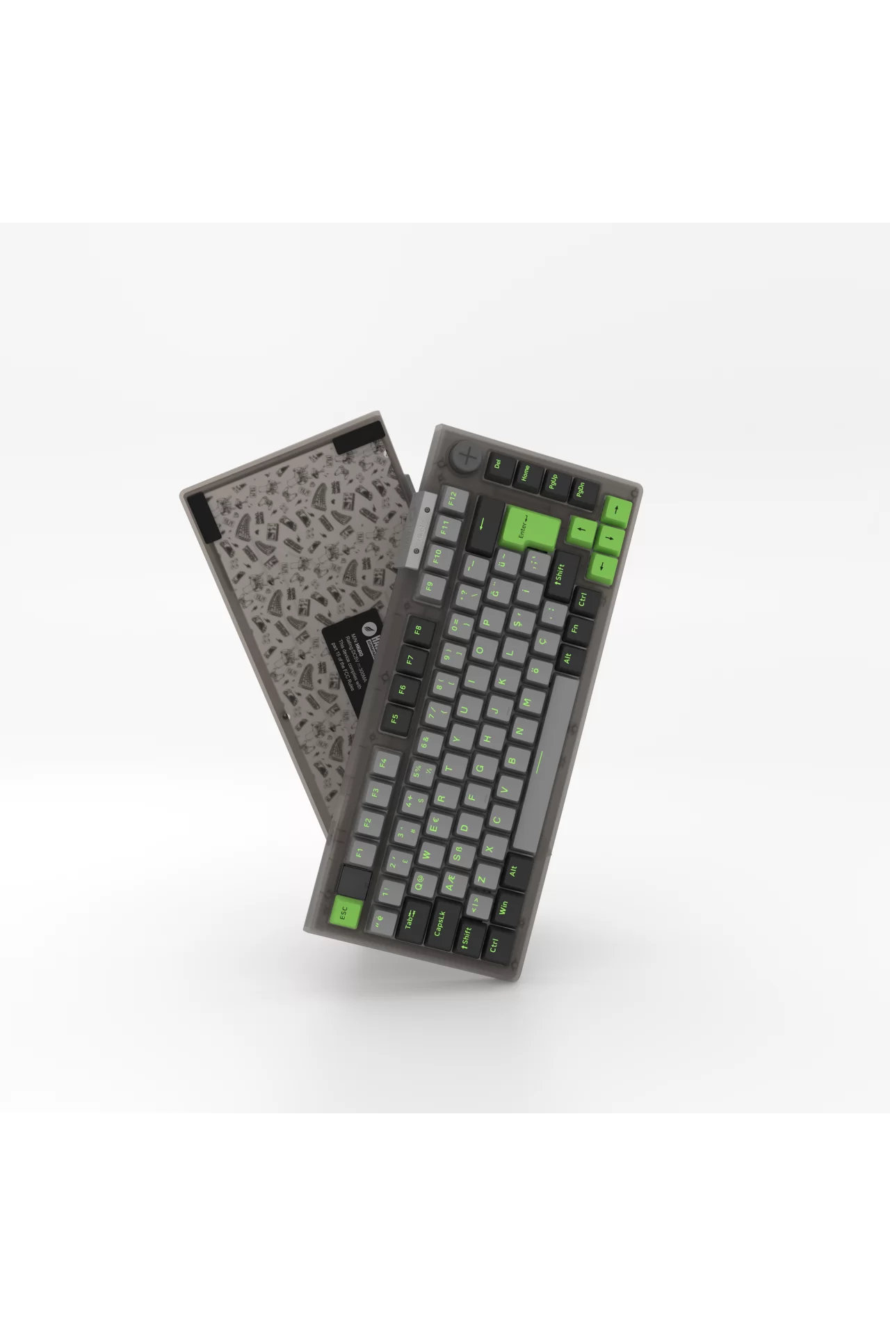 Hawk Gaming HK610 Gateron Switch RGB LCD Tri-Mode Kablosuz/Bluetooth %75 Gaming Klavye