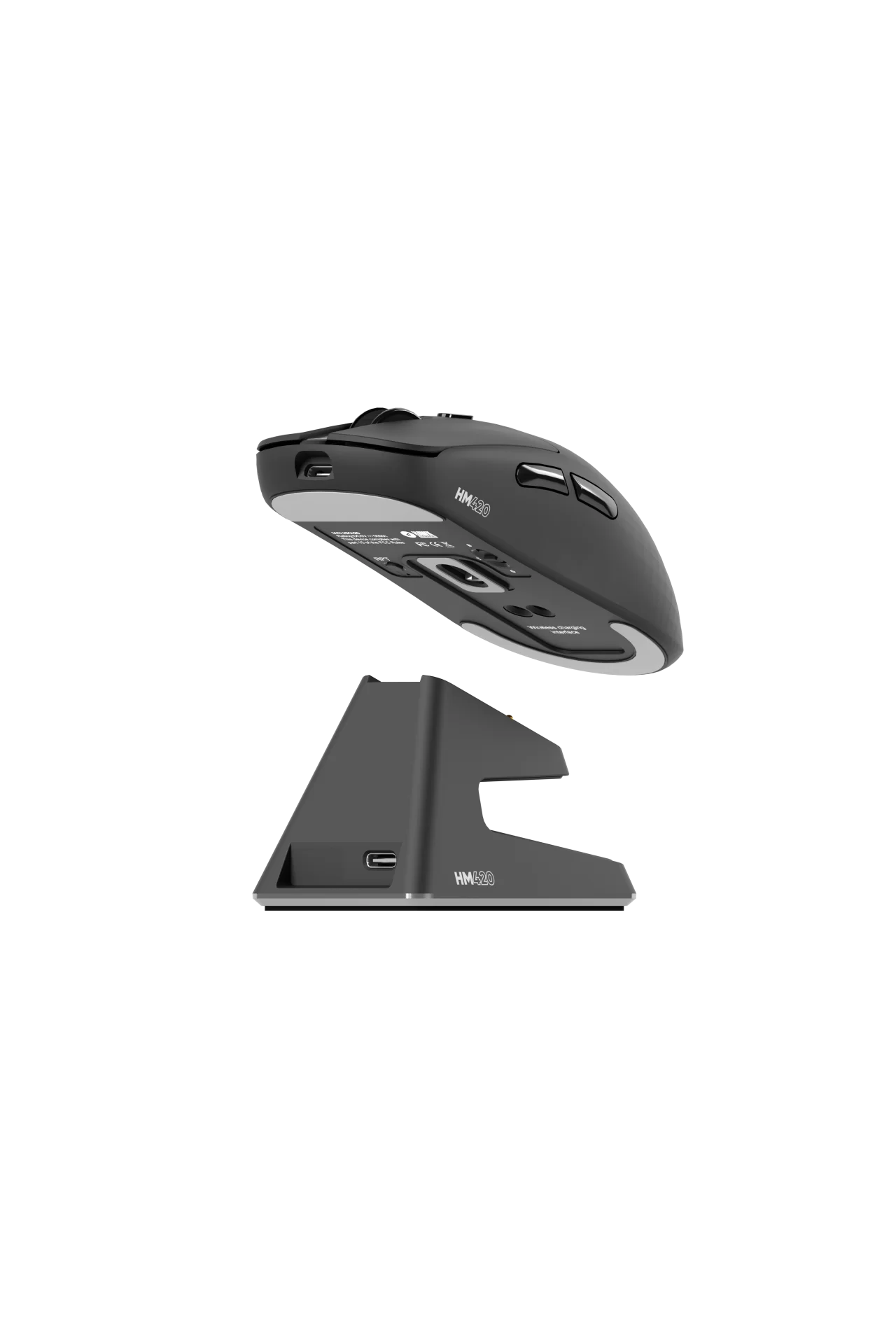 Hawk Gaming HM420 4K Hz 26000 DPI Tri-Mode Kablosuz/Bluetooth Şarj Standlı Siyah Gaming Mouse
