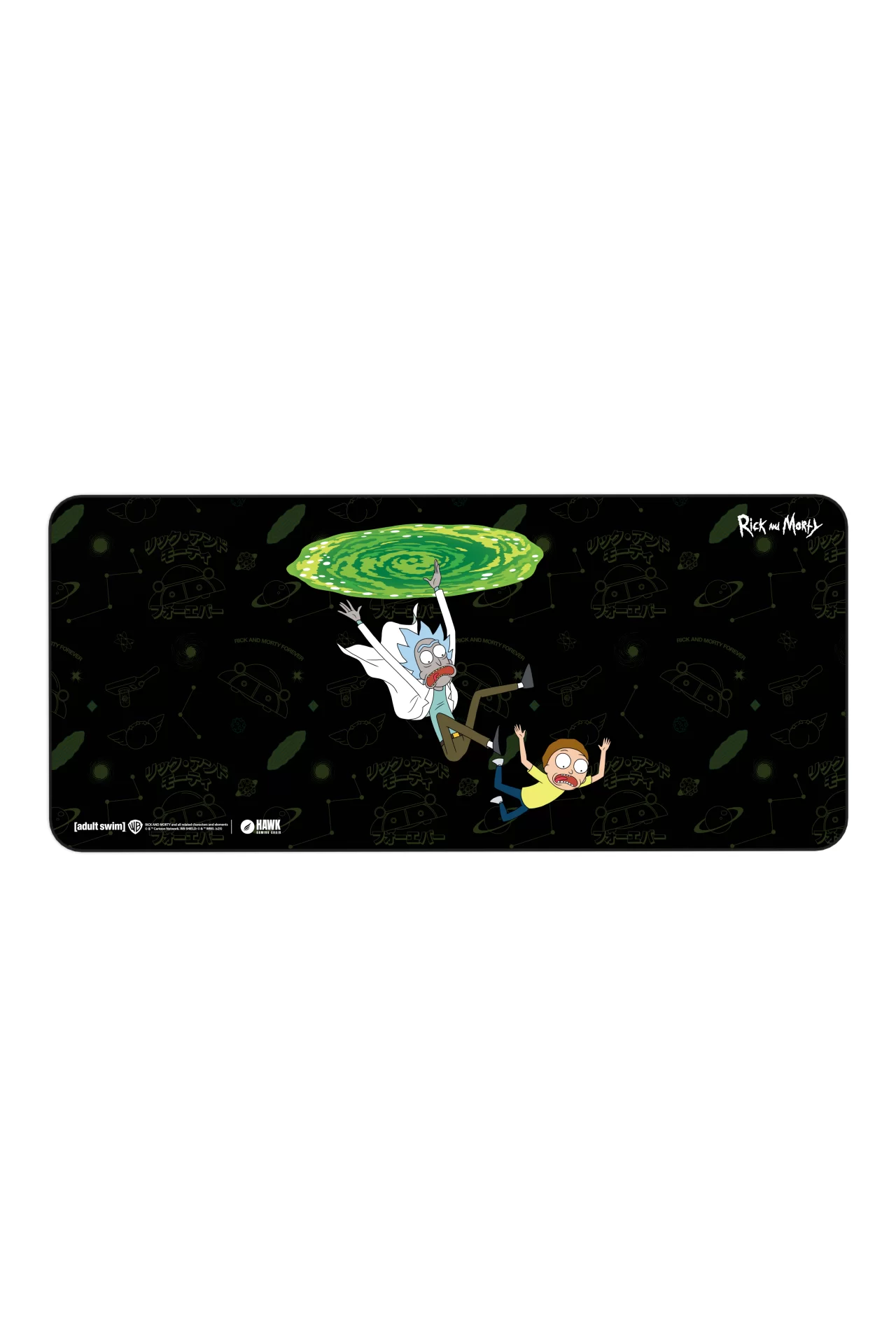 Hawk Rick And Morty Portal 90x40 Mouse Pad