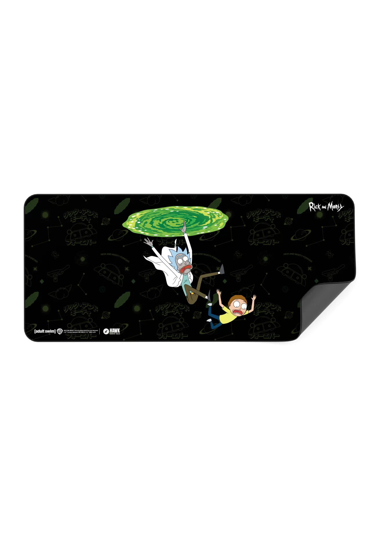 Hawk Rick And Morty Portal 90x40 Mouse Pad