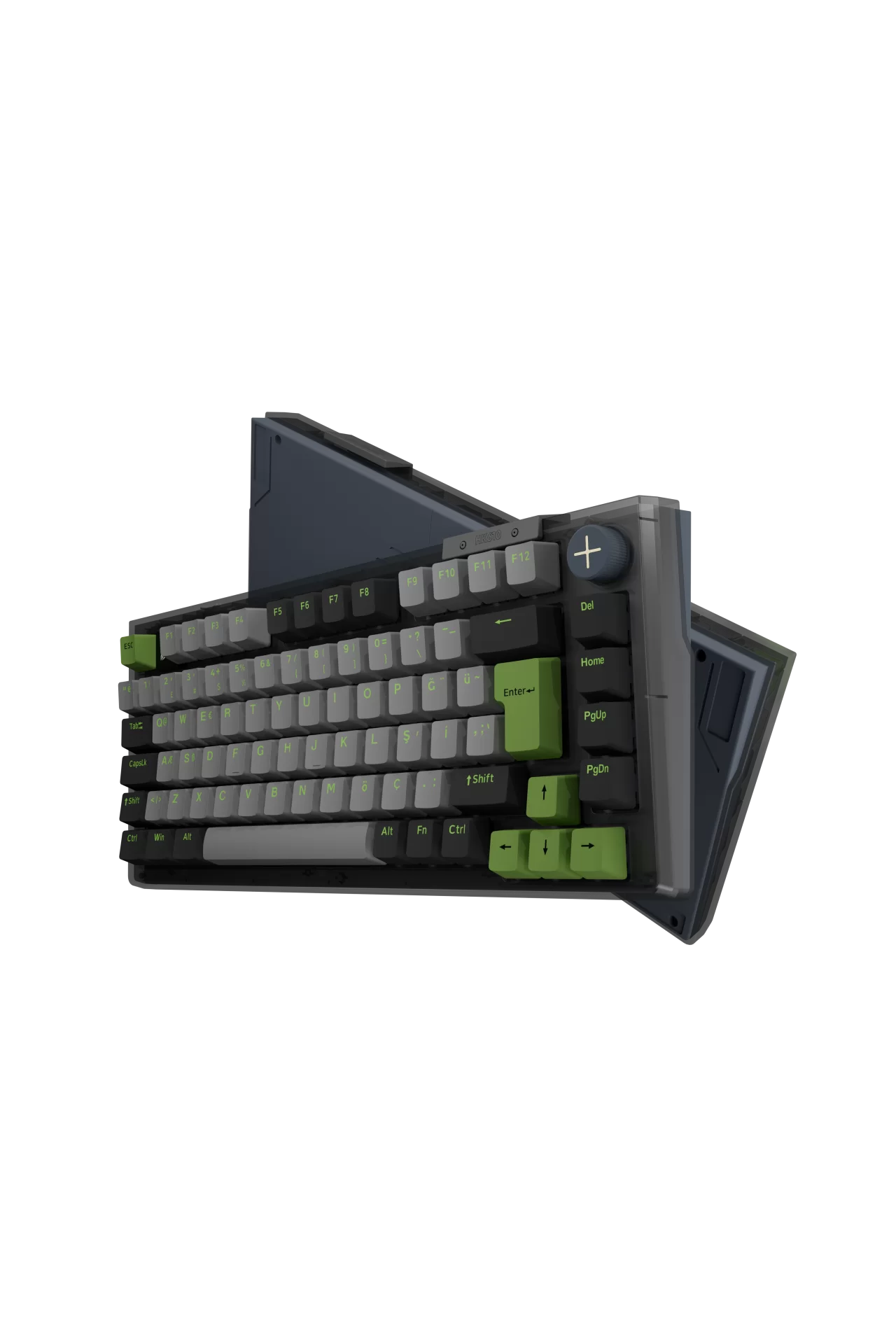 HK610 Gateron Switch RGB LCD Tri-Mode Kablosuz/Bluetooth %75 Gaming Klavye