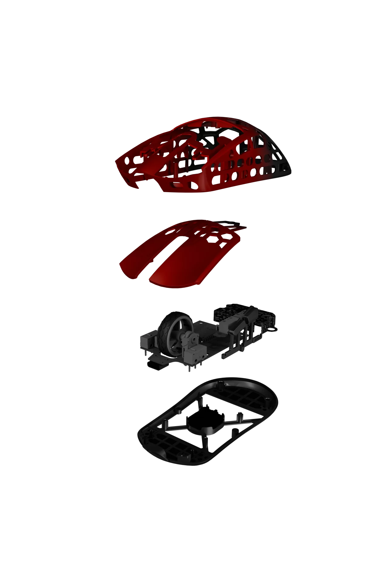 HM620 8K Hz 30000 DPI Tri-Mode Kablosuz/Bluetooth Siyah Kırmızı Gaming Mouse