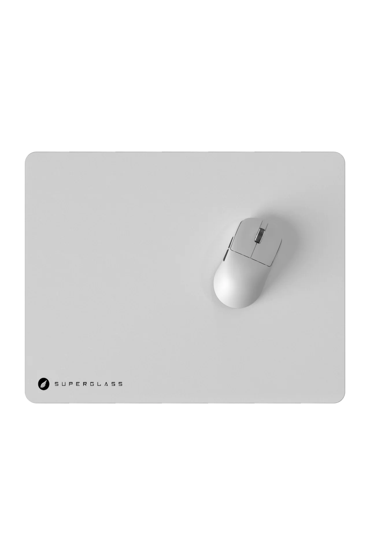 HS20 SuperGlass Kaymaz Taban 5mm Temperli Cam Beyaz Mousepad