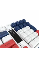 HK257 Membrane LCD RGB Kablosuz/Bluetooth Kırmızı Mavi Full Türkçe Gaming Klavye