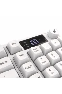 HK258 Membrane LCD RGB Kablosuz/Bluetooth Beyaz Full Türkçe Gaming Oyuncu Klavye