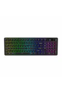 HK258 Membrane LCD RGB Kablosuz/Bluetooth Siyah Full Türkçe Gaming Oyuncu Klavye