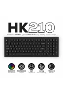 HK210 Membrane Rainbow Type C Kablolu Siyah Full Türkçe Gaming Oyuncu Klavye