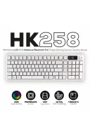 HK258 Membrane LCD RGB Kablosuz/Bluetooth Beyaz Full Türkçe Gaming Oyuncu Klavye