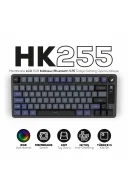HK255 Membrane LCD RGB Kablosuz/Bluetooth Gri Mor %75 Türkçe Gaming Oyuncu Klavye