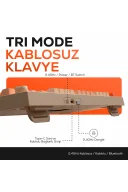 HK230 Membrane LCD RGB Kablosuz/Bluetooth Pembe Turuncu Full Türkçe Gaming Oyuncu Klavye