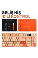 HK230 Membrane LCD RGB Kablosuz/Bluetooth Pembe Turuncu Full Türkçe Gaming Oyuncu Klavye