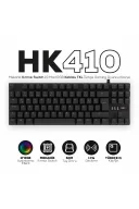HK410 Mekanik Kırmızı Switch 19 Mod RGB Kablolu Siyah TKL Türkçe Gaming Oyuncu Klavye