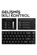HK251 Membrane RGB Kablosuz/Bluetooth Siyah %65 Türkçe Gaming Oyuncu Klavye