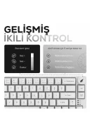HK251 Membrane RGB Kablosuz/Bluetooth Beyaz %65 Türkçe Gaming Oyuncu Klavye