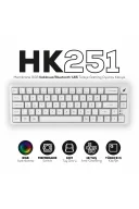 HK251 Membrane RGB Kablosuz/Bluetooth Beyaz %65 Türkçe Gaming Oyuncu Klavye