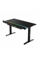 ION S Çift Motorlu Yükseklik Ayarlı RGB 140x70 Siyah Renk Çalışma ve Oyuncu Masası