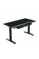 ION S Çift Motorlu Yükseklik Ayarlı RGB 140x70 Siyah Renk Çalışma ve Oyuncu Masası