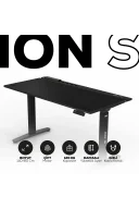 ION S Çift Motorlu Yükseklik Ayarlı RGB 140x70 Siyah Renk Çalışma ve Oyuncu Masası