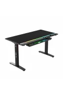 ION S Çift Motorlu Yükseklik Ayarlı RGB 140x70 Siyah Renk Çalışma ve Oyuncu Masası