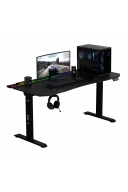 ION X Çift Motorlu Yükseklik Ayarlı RGB 160x80 Siyah Renk Çalışma ve Oyuncu Masası