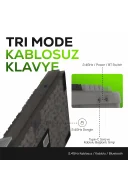 HK610 Gateron Switch RGB LCD Tri-Mode Kablosuz/Bluetooth %75 Gaming Oyuncu Klavye