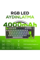 HK610 Gateron Switch RGB LCD Tri-Mode Kablosuz/Bluetooth %75 Gaming Oyuncu Klavye