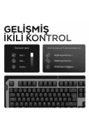 HK430 Mekanik Kırmızı Switch RGB Kablolu Metal Kasa Full Gaming Oyuncu Klavye
