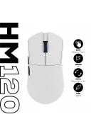 HM120 1K Hz 12500 DPI Tri-Mode Kablosuz/Bluetooth Beyaz Gaming Oyuncu Mouse