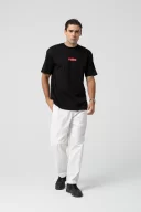 Fish Oversize Siyah T-Shirt