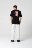 Fish Oversize Siyah T-Shirt