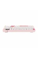 HK258 Membrane LCD RGB Kablosuz/Bluetooth Beyaz Pembe Full Türkçe Gaming Oyuncu Klavye