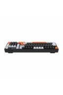 HK258 Membrane LCD RGB Kablosuz/Bluetooth Siyah Turuncu Full Türkçe Gaming Oyuncu Oyuncu Klavye