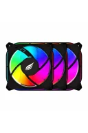 HF120 Slientforce 120mm ARGB Üçlü Siyah Kasa Fanı