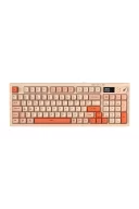 HK230 Membrane LCD RGB Kablosuz/Bluetooth Pembe Turuncu Full Türkçe Gaming Klavye