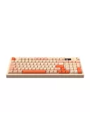 HK230 Membrane LCD RGB Kablosuz/Bluetooth Pembe Turuncu Full Türkçe Gaming Klavye